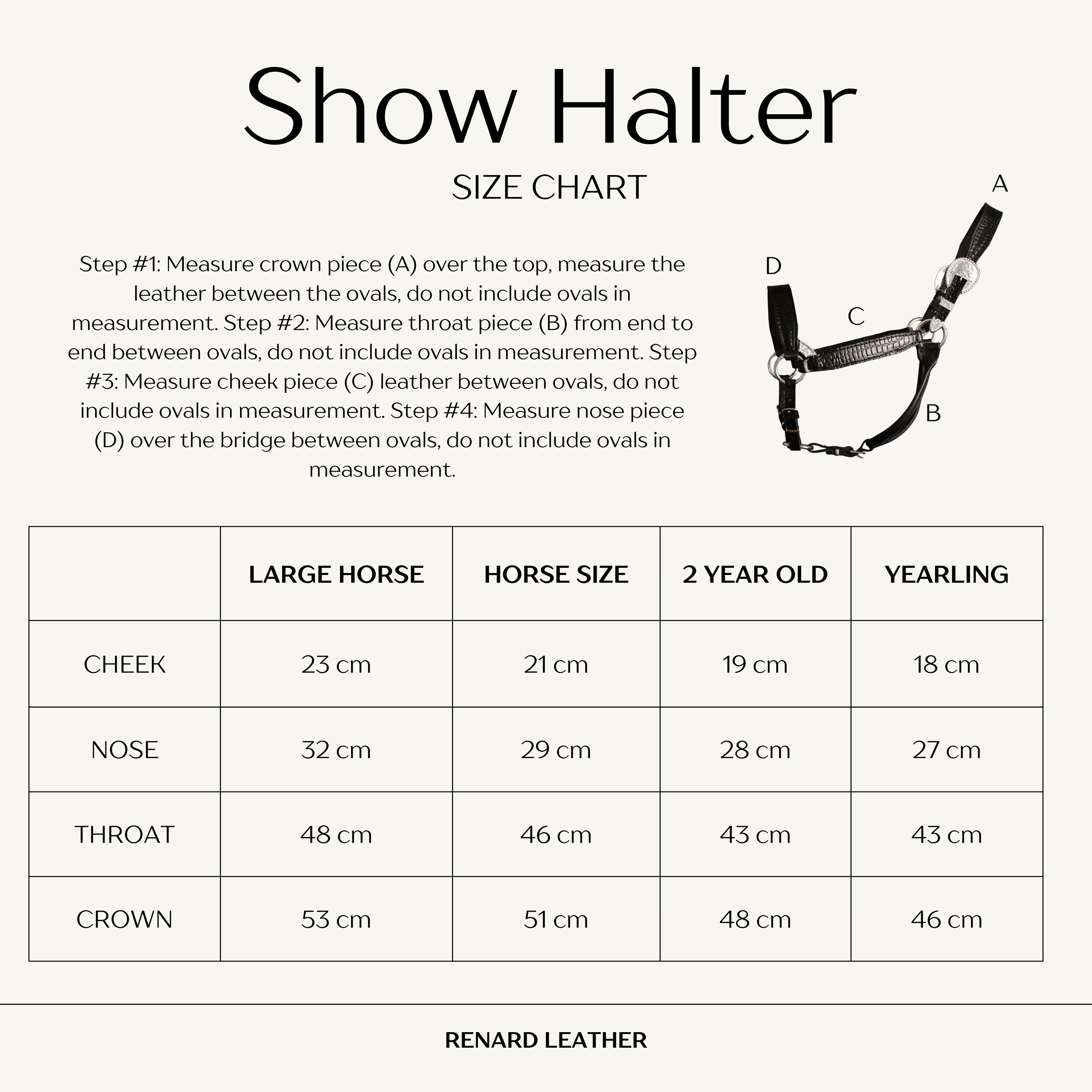 Show Halter Size Chart